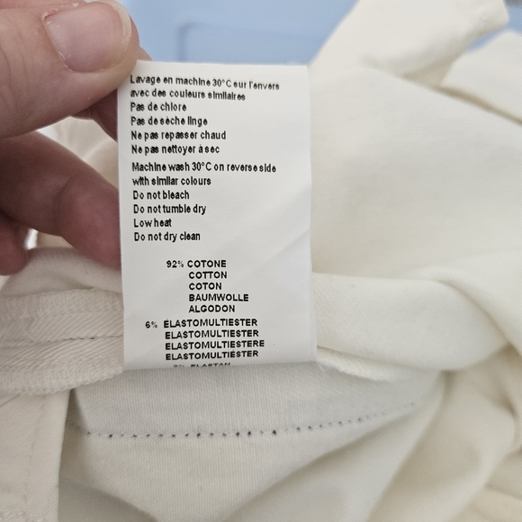 NWT Seafarer Anthropologie White Denim Pants Size 25 Ammiraglio FLAW - Picture 11 of 11